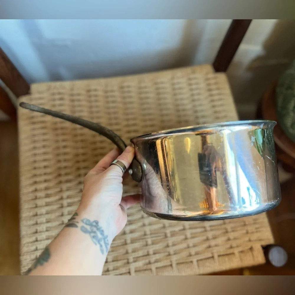 Vintage French Aluminum Saucepan Made in France | Iron Handle | Bistro Cookware